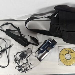 Hitachi Silver & Blue DVD Camcorder with Accessories